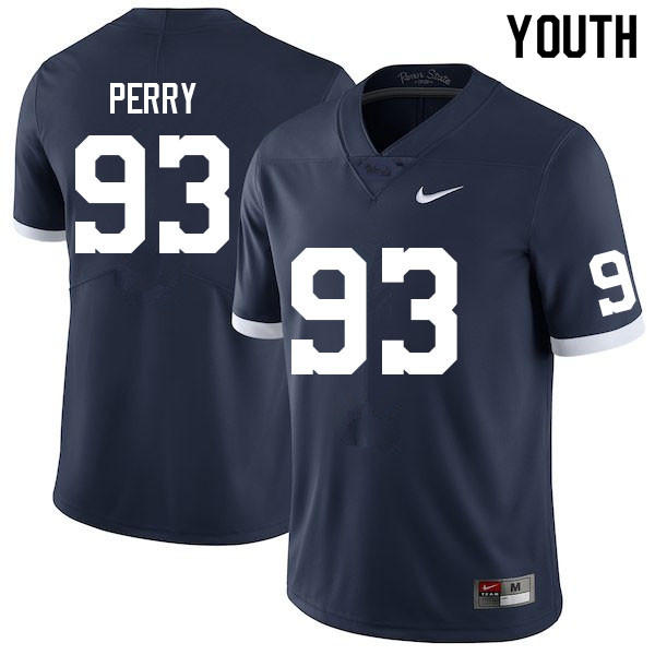 Youth #93 Spencer Perry Penn State Nittany Lions College Football Jerseys Sale-Retro